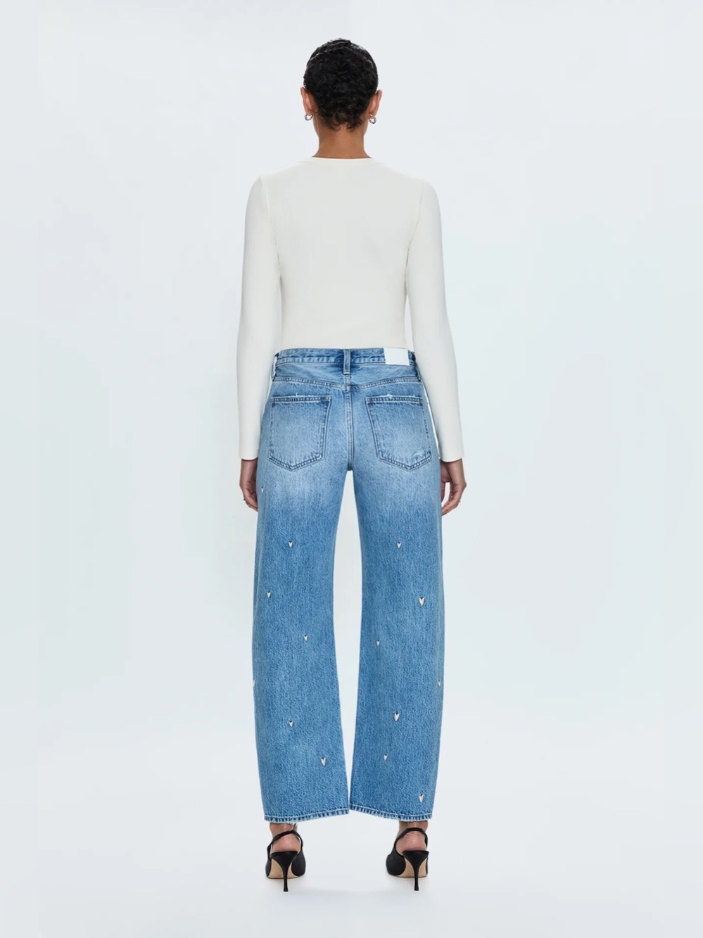 PISTOLA LEXI MID RISE BOWED STRAIGHT JEAN - CONFETTI VINTAGE - Picture 6 of 15